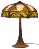 Slag Glass Shade Table Lamp