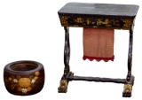 Victorian Papier-Mache Sewing Table