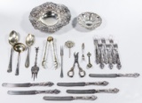 Sterling Silver with Mother of Pearl and Silverplate Flatware Assortment