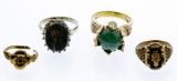 10k Gold and Semi-Precious Gemstone Ring Assortment