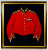 Decorative Framed Royal Marine Uniform Jacket and Medals