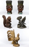 Primitive Folk Art Wood Carving Assortment