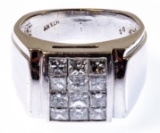 14k White Gold and Diamond Ring