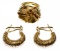 18k Gold Ring and Pierced Earring Assortment