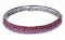 14k White Gold and Ruby Bangle Bracelet