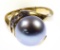 18k Gold, Pearl and Diamond Ring