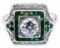 Platinum, Emerald and Diamond Ring