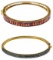 14k Gold and Semi-Precious Gemstone Bangle Bracelets