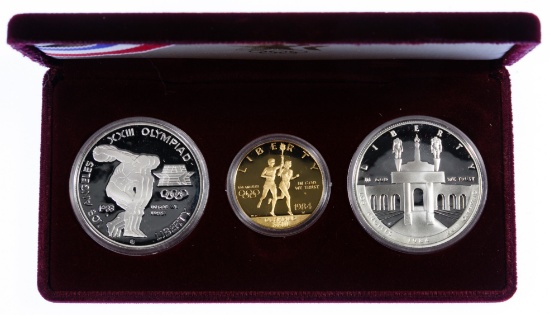 1984 Olympic Gold and Silver Commemorative Coin Set