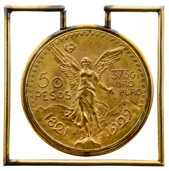Mexico: 1929 50 Pesos Gold