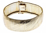 14k Gold Omega Wide Bracelet