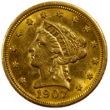 1907 $2 1/2 Liberty Gold AU Details