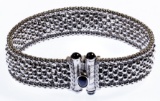 18k White Gold and Sapphire Mesh Bracelet