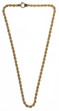 18k Gold Twisted Rope Necklace