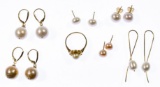 14k Gold and Pearl Earring and Ring Assortment