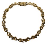 18k Gold Heart Link Bracelet