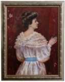 Unknown Artist (20th Century) 'Miss Juanita Caroline Howard' Oil on Canvas
