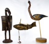 Carved Bird and Fish Figurine Assortment