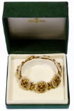 18k Gold, Ruby and Seed Pearl Link Bracelet