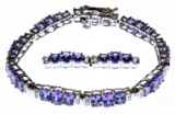 14k White Gold, Iolite and Diamond Bracelet