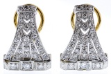 14k Gold and Diamond Pierced Earrings