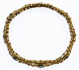 18k Gold and Sapphire Link Bracelet