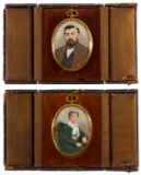 Hand-Colored Photographs in Leather Cases