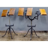 Cast Iron and Oak Book or Music Stands
