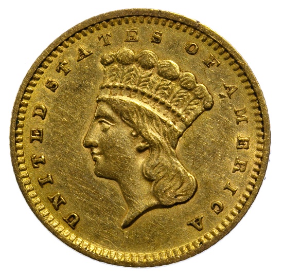 1862 $1 Gold XF