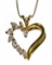 14k Gold and Diamond Heart Shaped Pendant Necklace