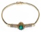 14k Gold, Emerald and Diamond Bracelet