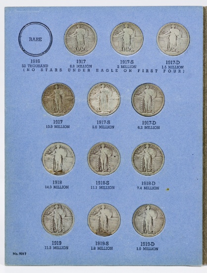 1917-1930 Standing Liberty 25c Complete Set