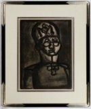 Georges Rouault (French, 1871-1958) 'Far from the Smile of Reims' Aquatint Etching