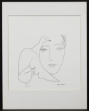 (After) Pablo Picasso (Spanish, 1881-1973) 'Woman Face with Dove' Lithograph