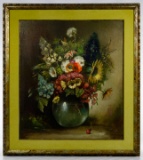 Klaus Clausmeyer (German, 1887-1968) 'Flowers' Oil on Canvas
