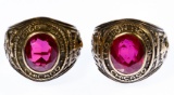 10k Gold and Ruby School Rings