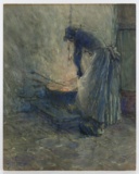 Jules Guerin (American, 1866-1946) 'Woman at Cauldron' Gouache on Paper