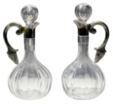 Sterling Silver and Crystal Wine Decanters