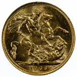 England: 1909 Gold Sovereign