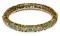 Indian Emerald and Brass Hinged Bangle Bracelet