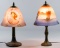 Reverse Painted Shade Boudoir Lamps