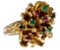 14k Gold and Gemstone Nugget Ring