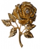 Tiffany & Co 14k Gold and Diamond Rose Pin