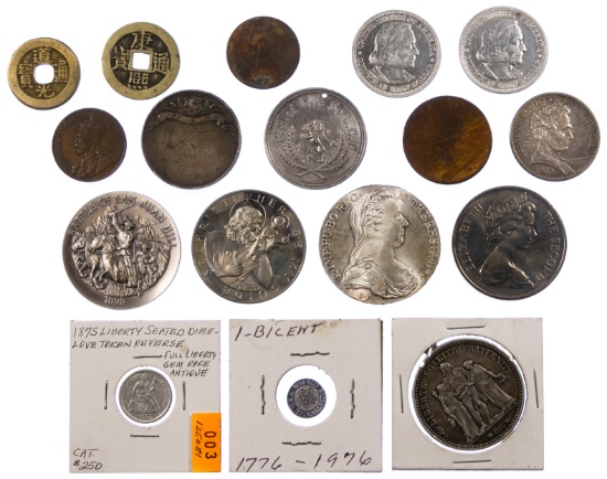 US and World Coin and Token Assortment