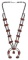 Native American Style Silver and Coral Concho Necklace