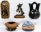 Native American Bronze Sculpture and Pottery Assortment