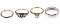 18k White Gold Setting and 14k Gold Ring Assortment