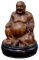 Asian Carved Wood Laughing Buddha