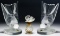 Lalique Crystal 'Hirondelle' Bird Bookends