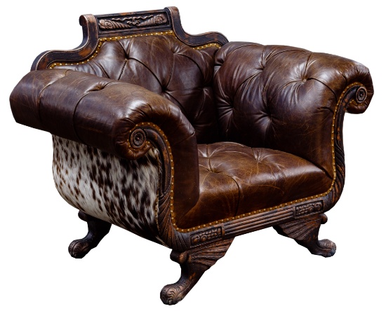 Western Style Leather Club Chair